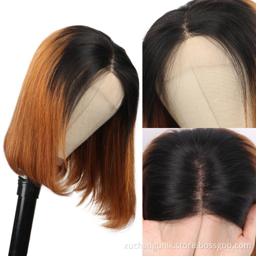Uniky short human lace wigs ombre 1b 30 brazilian human hair bob wig tangle free yes ombre lace front wig